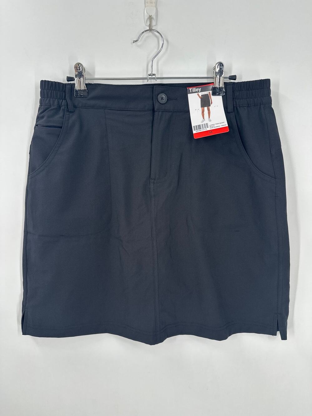 TILLEY Trek Skort/Skirt Black UPF 50+ Stretch Ripstop Skirt Size Medium NWT